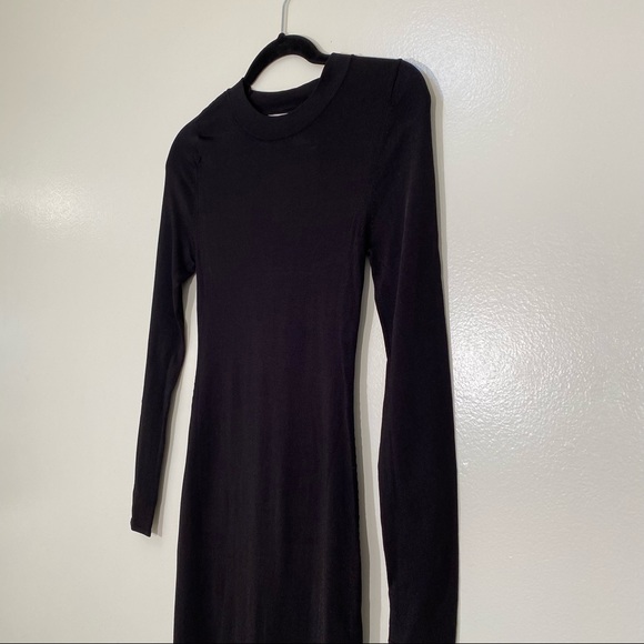 H&M black Open backed bodycon midi dress size S - Picture 5 of 15